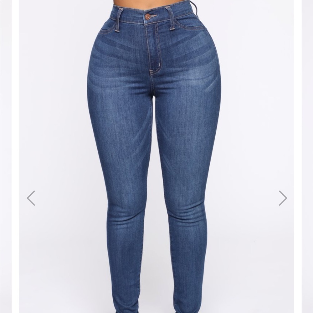 FASHION NOVA x High Rise Skinny Jeans - Dark Denim
